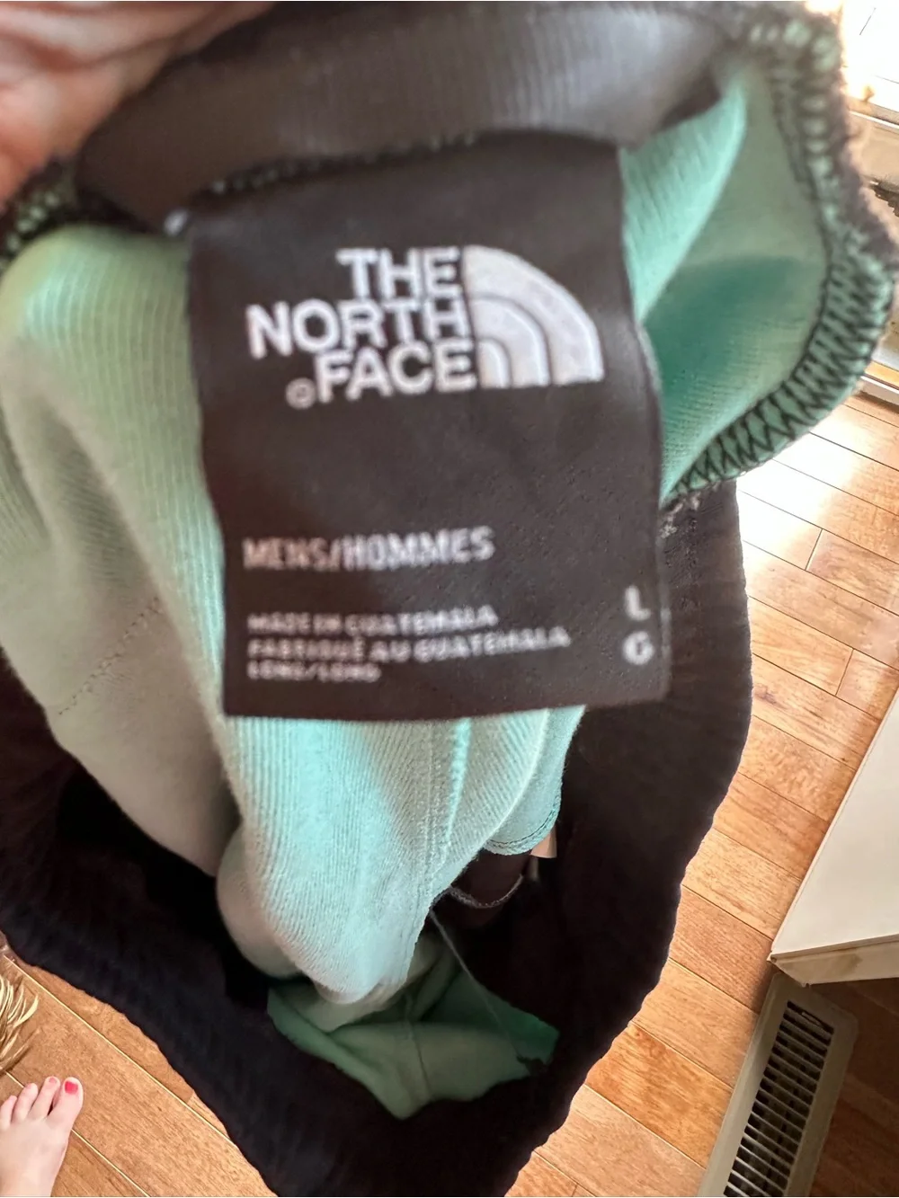The North Face Men's Mint Green Athletic Shorts with Black Panels